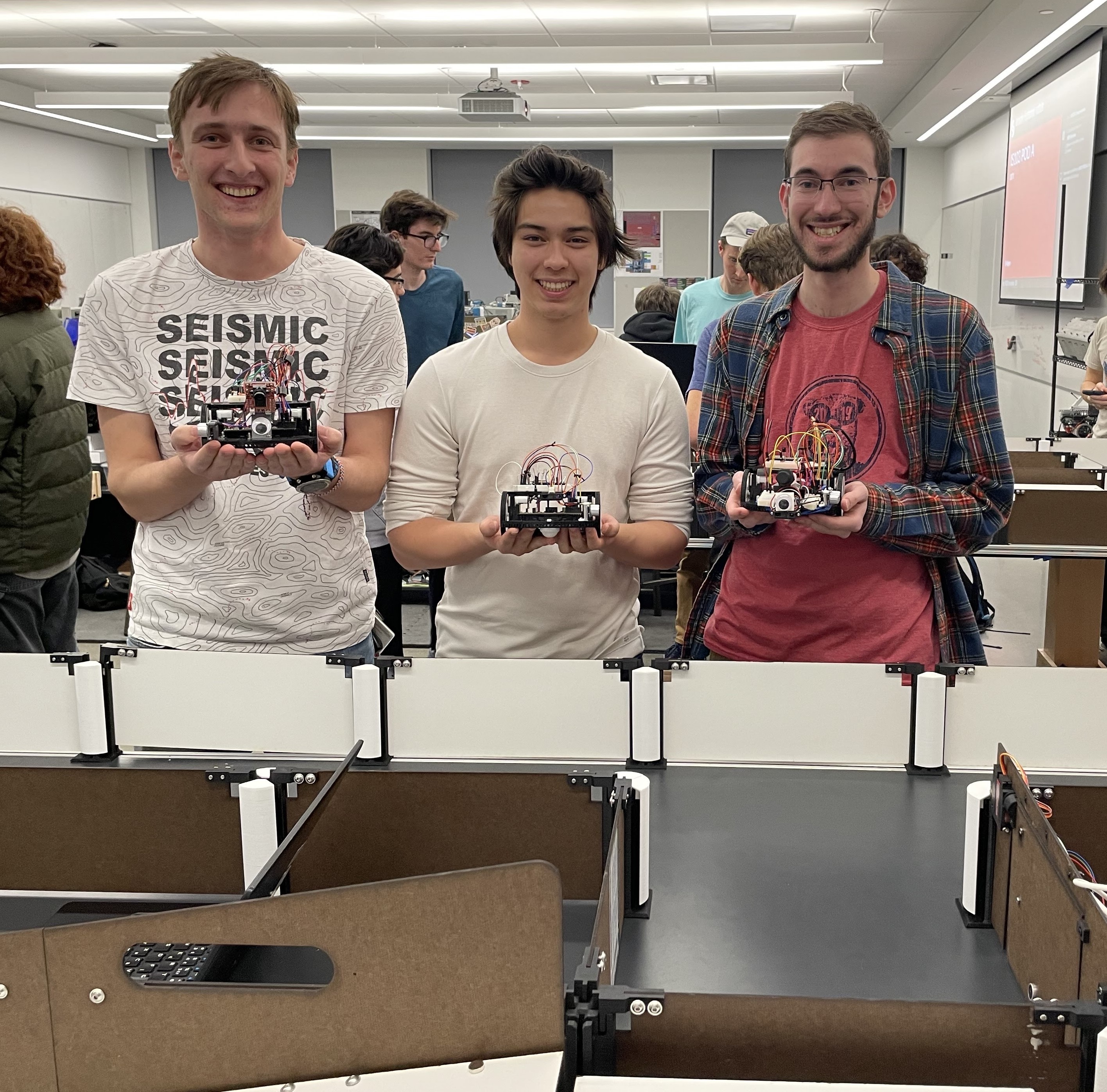 Project team with our robots; I'm standing on the camera's right